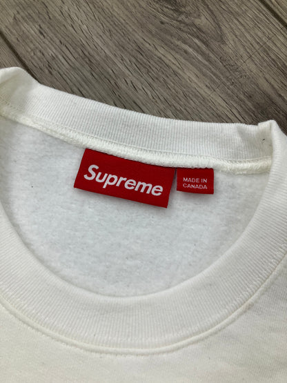L-white Supreme Small Box Crewneck