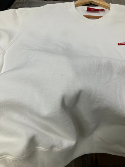 L-white Supreme Small Box Crewneck
