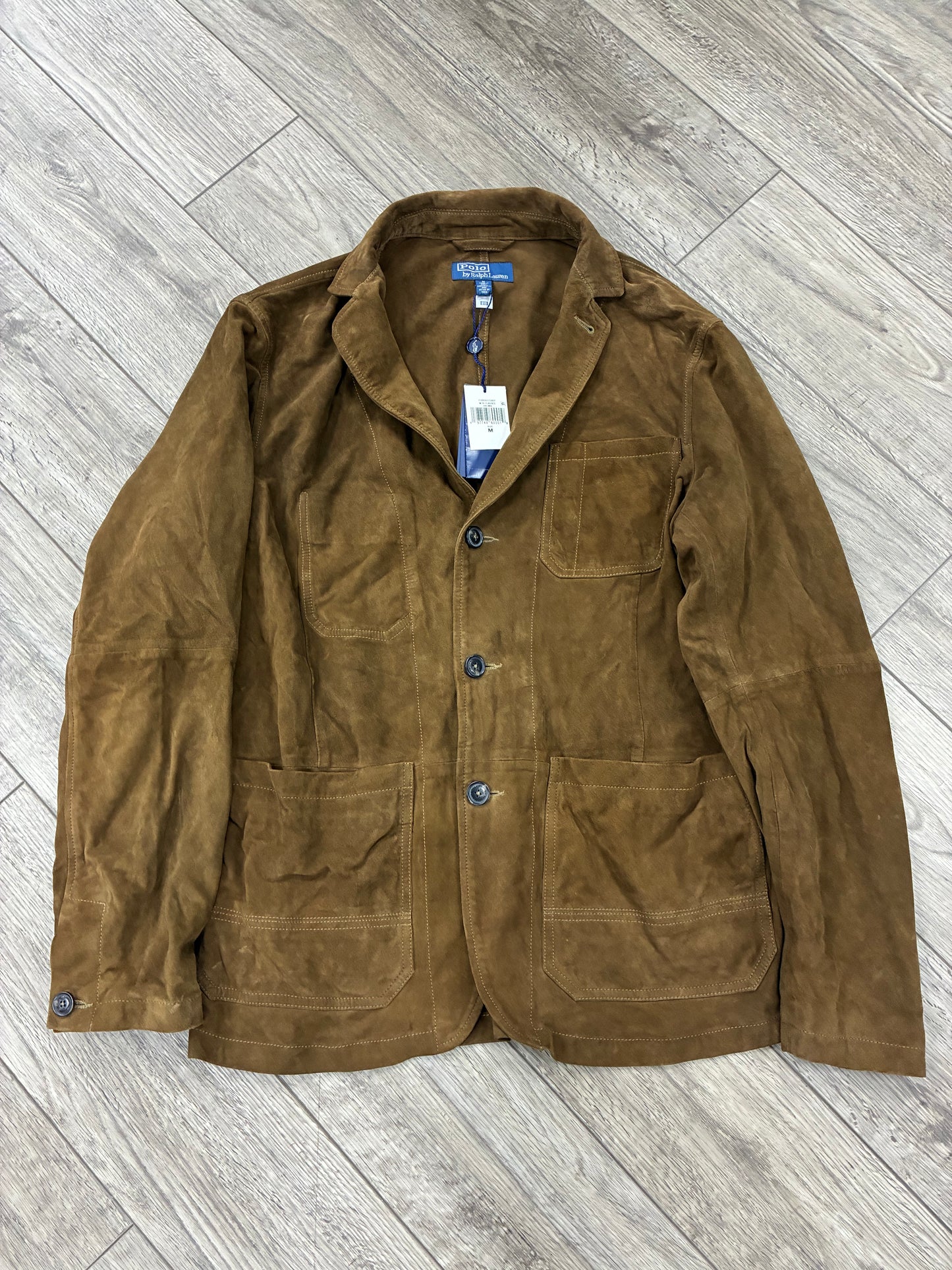 Size M - Polo Ralph Lauren Topstiched Suede Blazer Jacket