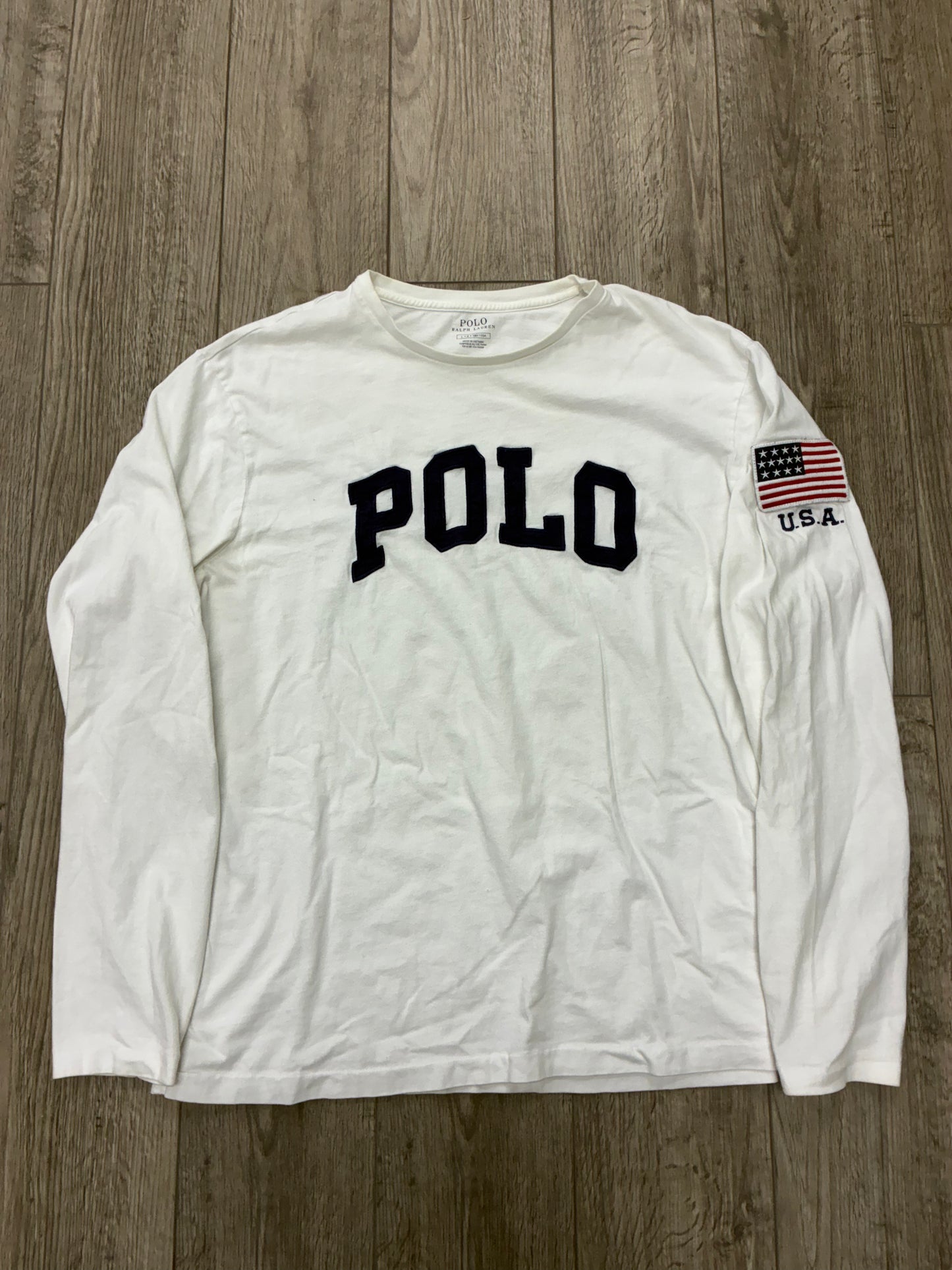 L - Polo Ralph Lauren Logo Print Flag Long Sleeve Shirt
