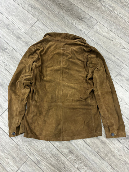 Size M - Polo Ralph Lauren Topstiched Suede Blazer Jacket