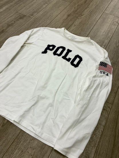 L - Polo Ralph Lauren Logo Print Flag Long Sleeve Shirt