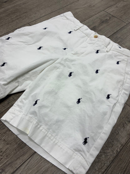 31 - Polo Ralph Lauren White Multi-Pony Chino Shorts