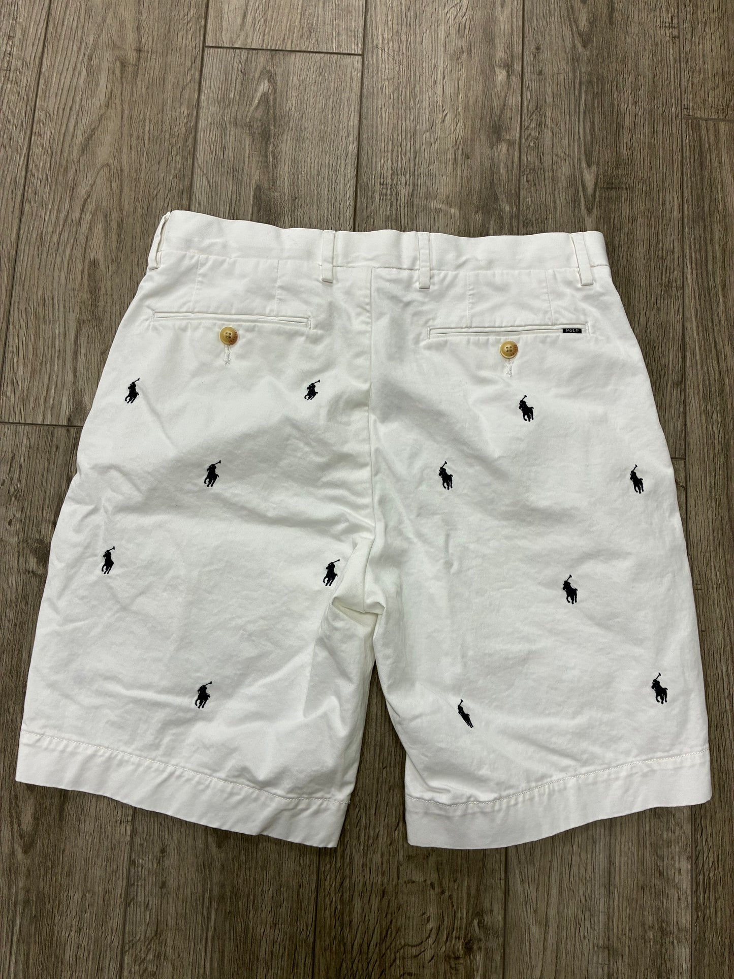 31 - Polo Ralph Lauren White Multi-Pony Chino Shorts