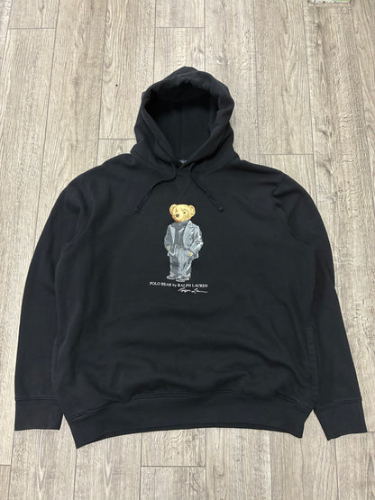 XL - Polo Ralph Lauren Black Pinstripe Suit Bear Hoodie