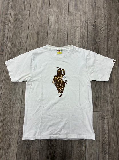 M - Bape White Cavalry Logo T-Shirt