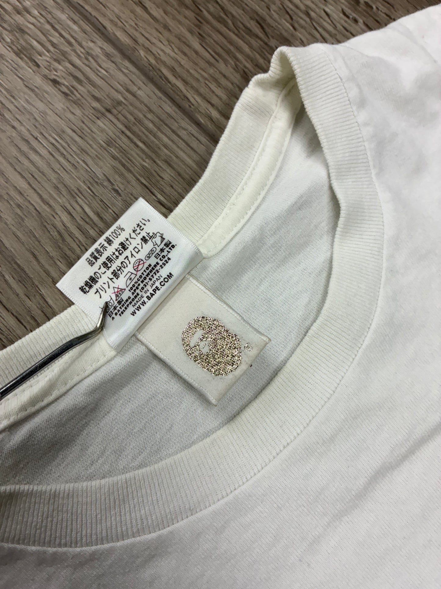 M - Bape White Cavalry Logo T-Shirt