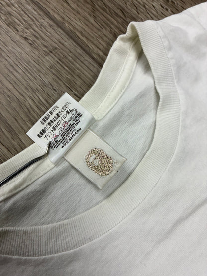 M - Bape White Cavalry Logo T-Shirt