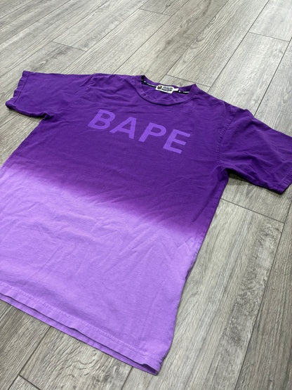 L - Bape Purple Logo Gradation T-Shirt