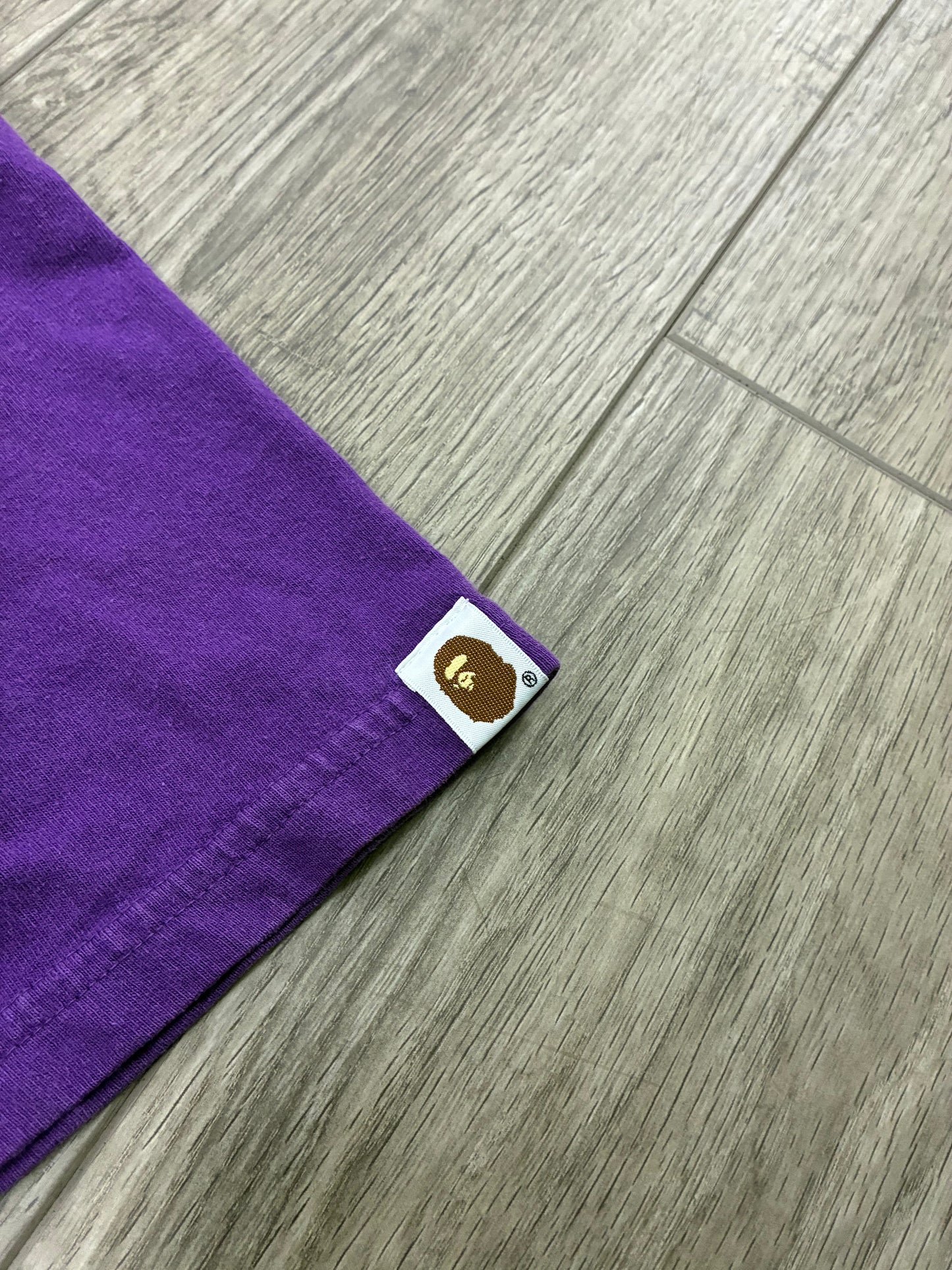 L - Bape Purple Logo Gradation T-Shirt