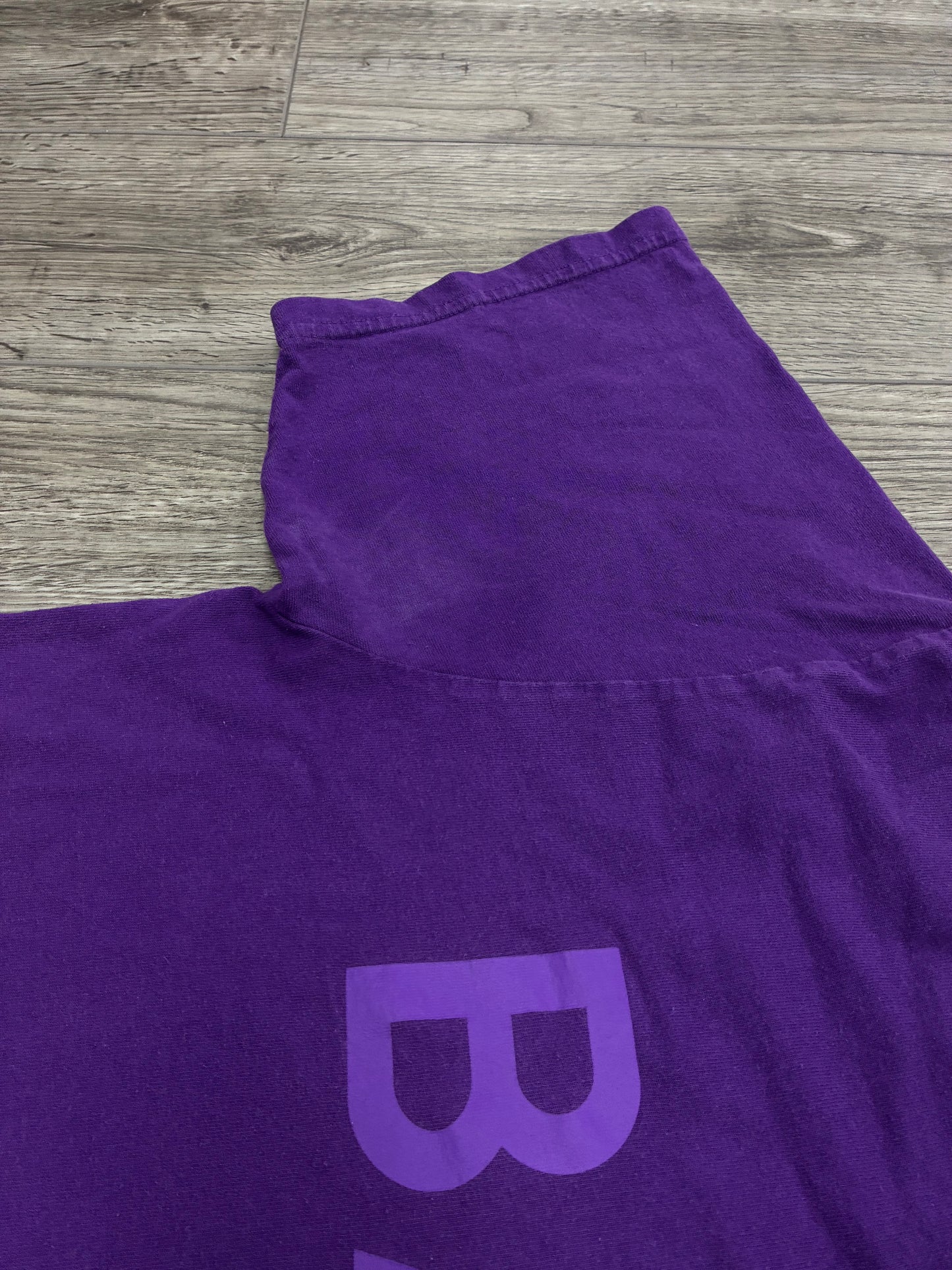 L - Bape Purple Logo Gradation T-Shirt