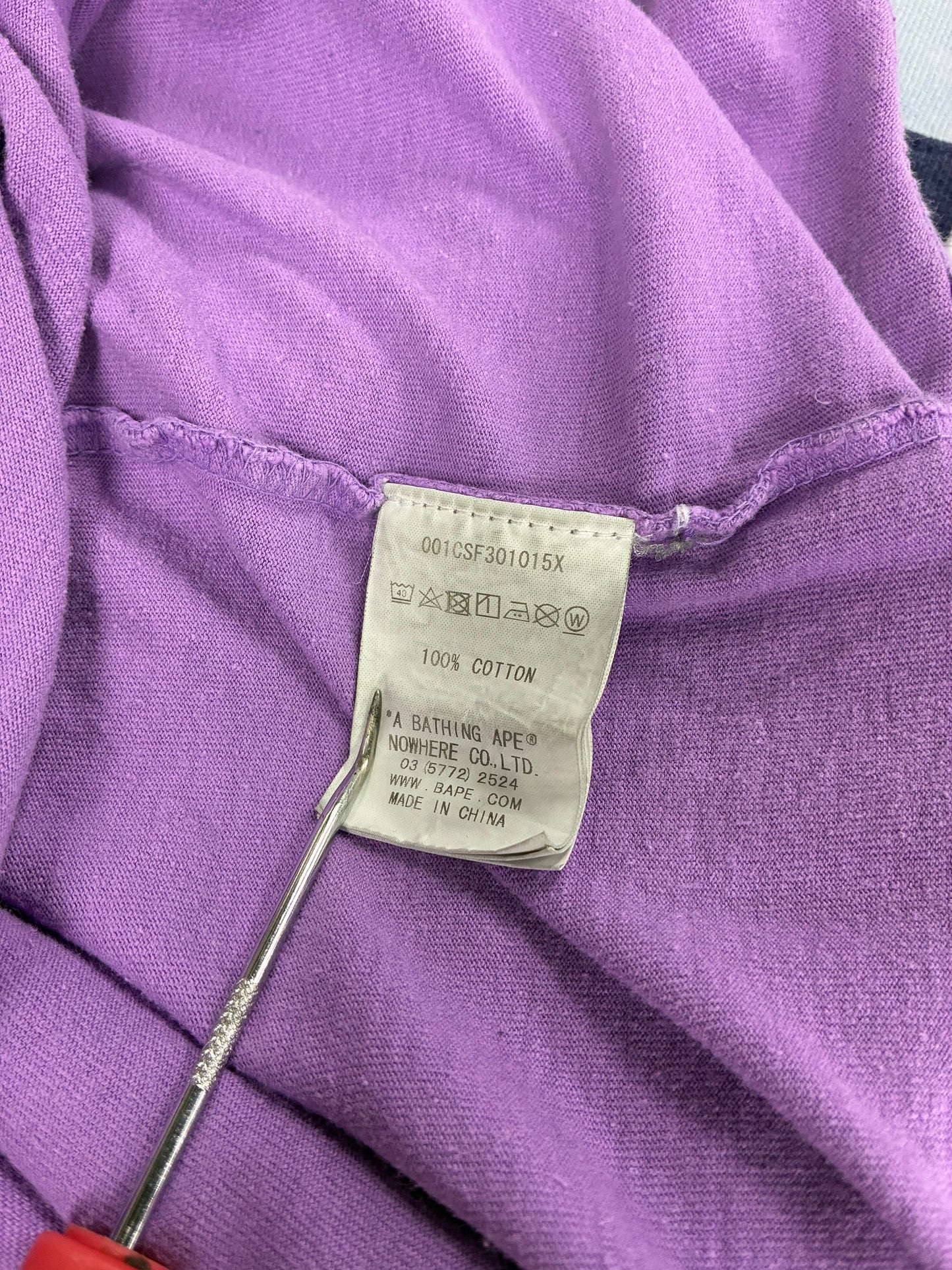 L - Bape Purple Logo Gradation T-Shirt