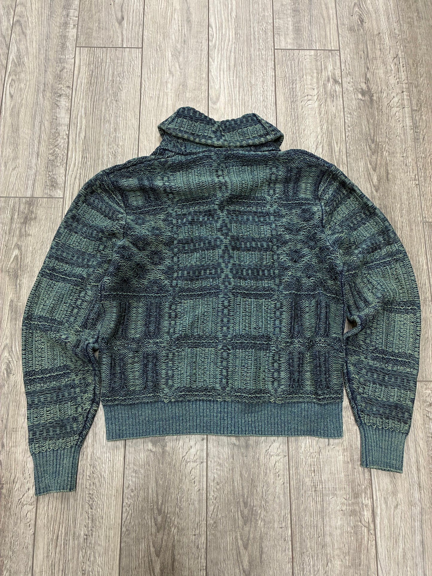 M - RRL Indigo-Dyed Jacquard knit Shawl Collar Cardigan