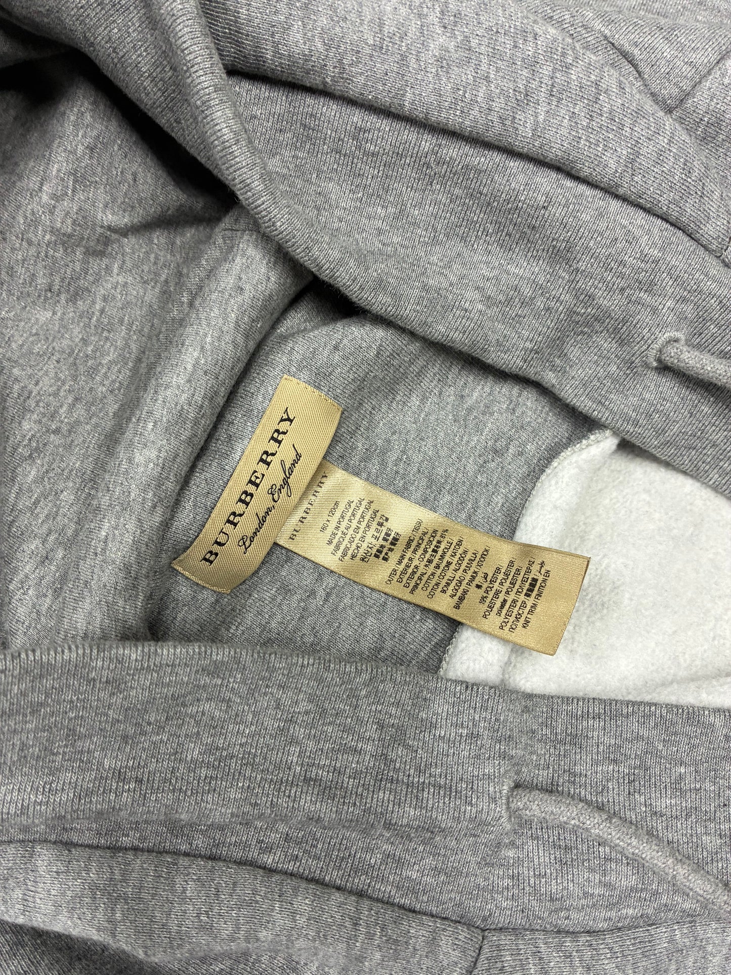 Burberry Gray Graphic Cotton Hooded Poncho