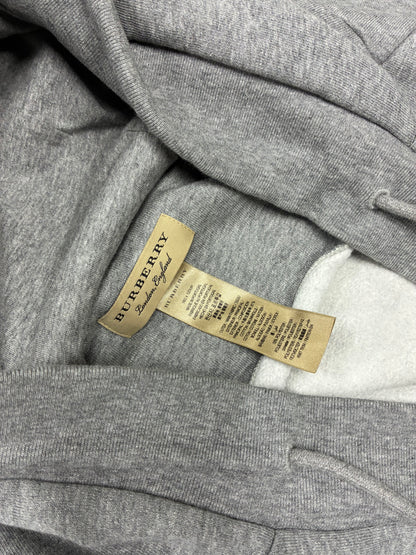 Burberry Gray Graphic Cotton Hooded Poncho