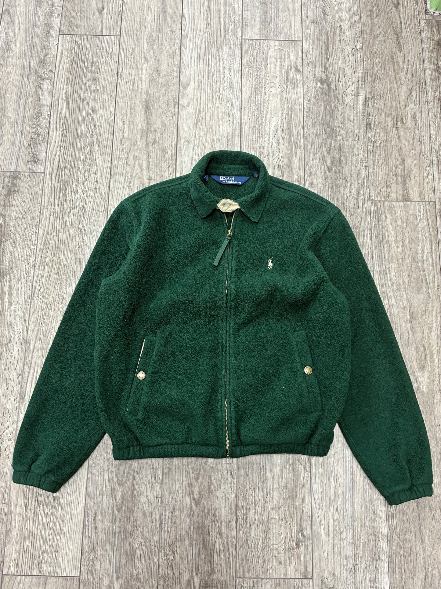 S - Vintage Polo Ralph Lauren Green Polartec Fleece Zip Up