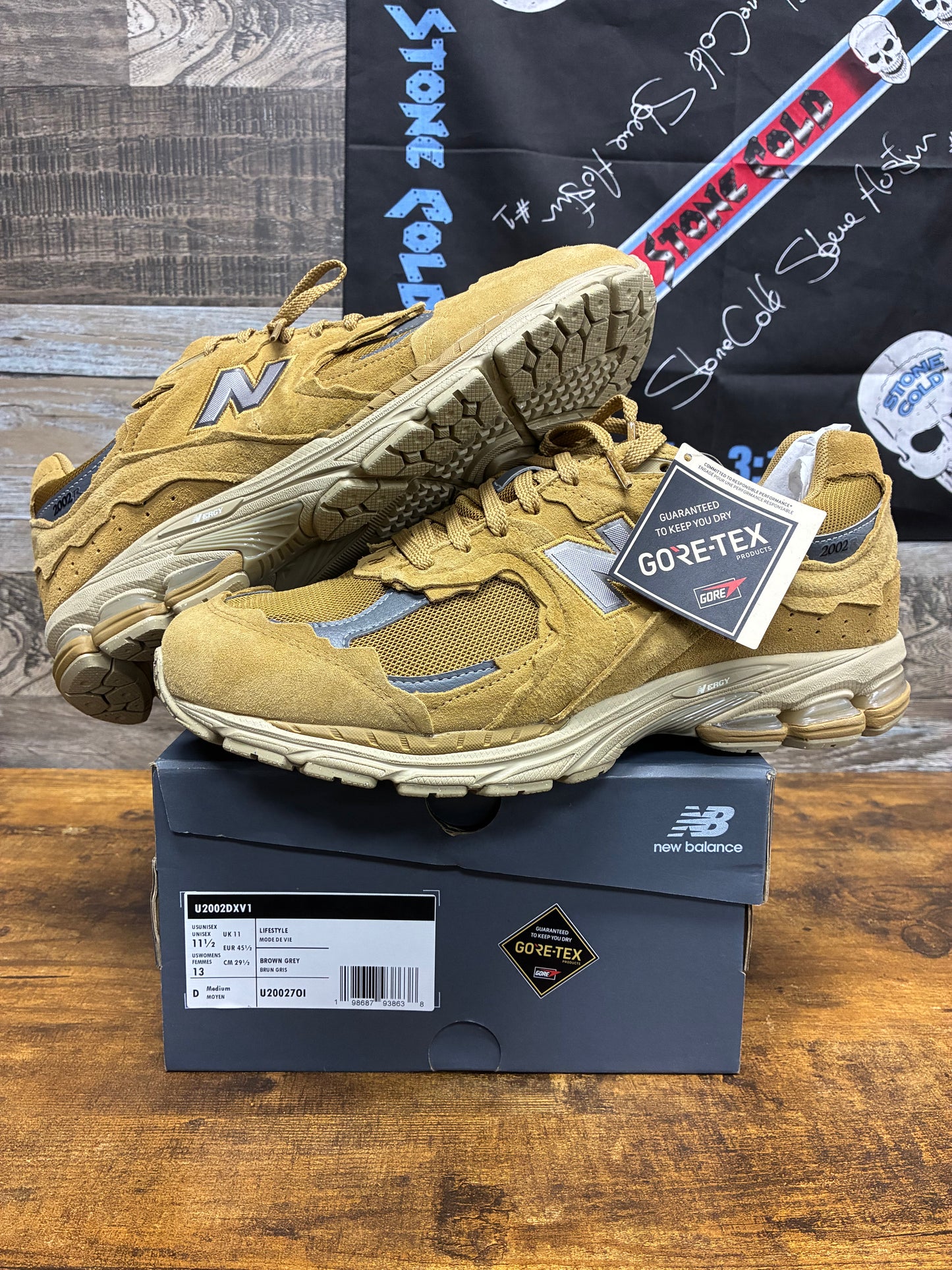11.5-New Balance 2002R Gore-Tex Protection Pack Stucco