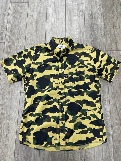 L - Bape 1st Camo Button Down Short Sleeve Shirt