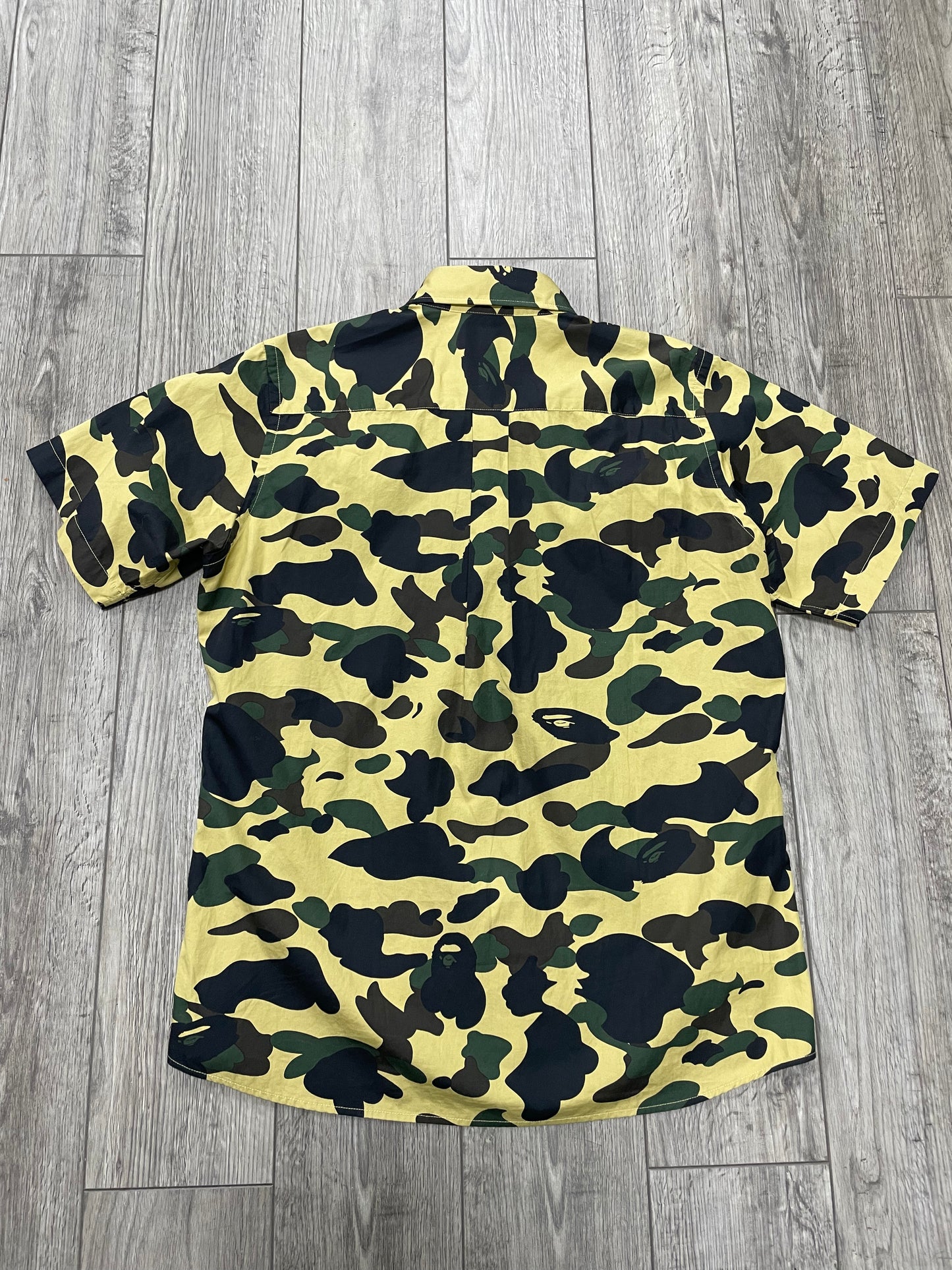 L - Bape 1st Camo Button Down Short Sleeve Shirt