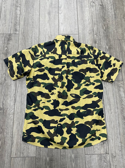 L - Bape 1st Camo Button Down Short Sleeve Shirt