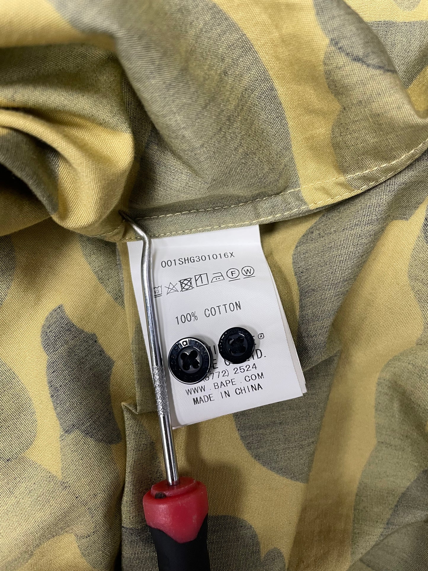 L - Bape 1st Camo Button Down Short Sleeve Shirt