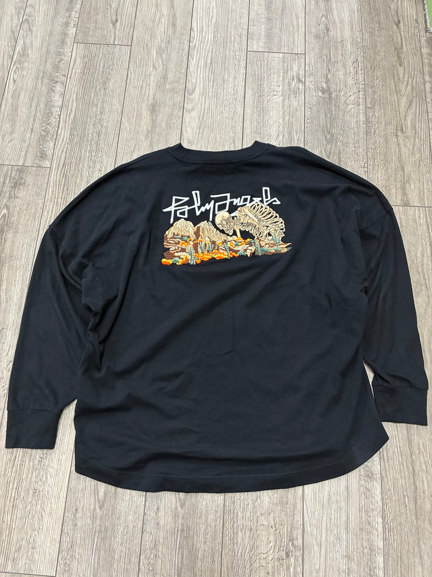 XL - Palm Angels Desert Skull Black Long-Sleeve Shirt