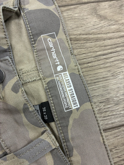 36 - Carhartt Relaxed Straight Grey Camo Pants
