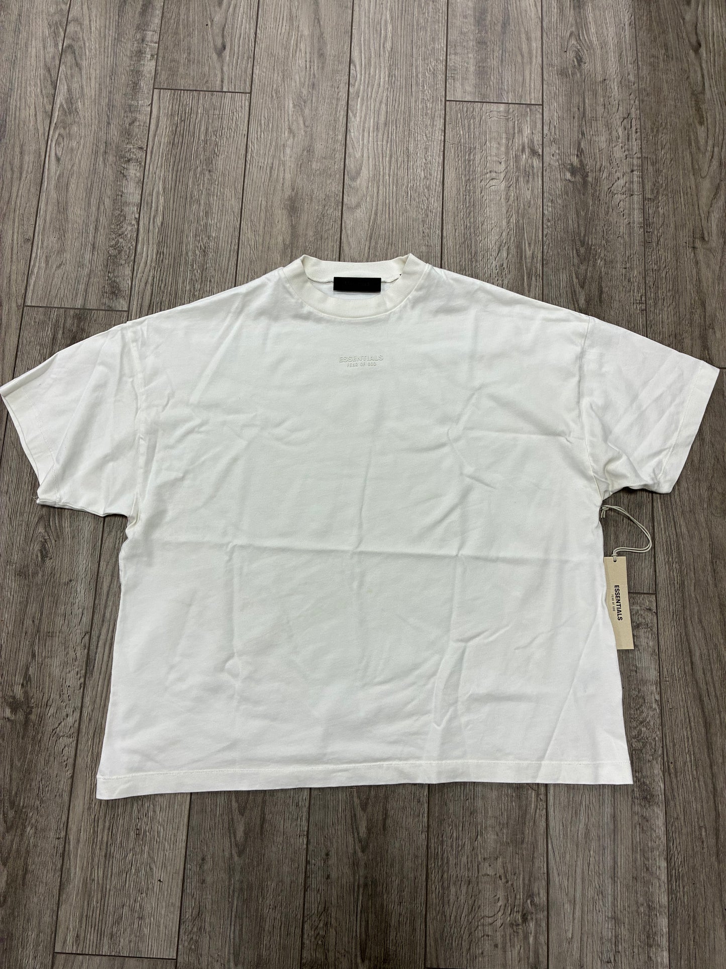 S - Fear Of God Essentials Cream/Beige Oversized Logo Shirt