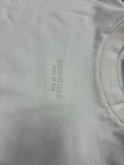 S - Fear Of God Essentials Cream/Beige Oversized Logo Shirt