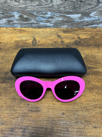 Balenciaga Pink Round-Frame Recycled Acetate Sunglasses
