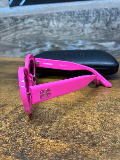 Balenciaga Pink Round-Frame Recycled Acetate Sunglasses