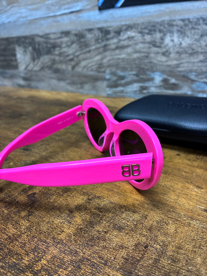 Balenciaga Pink Round-Frame Recycled Acetate Sunglasses