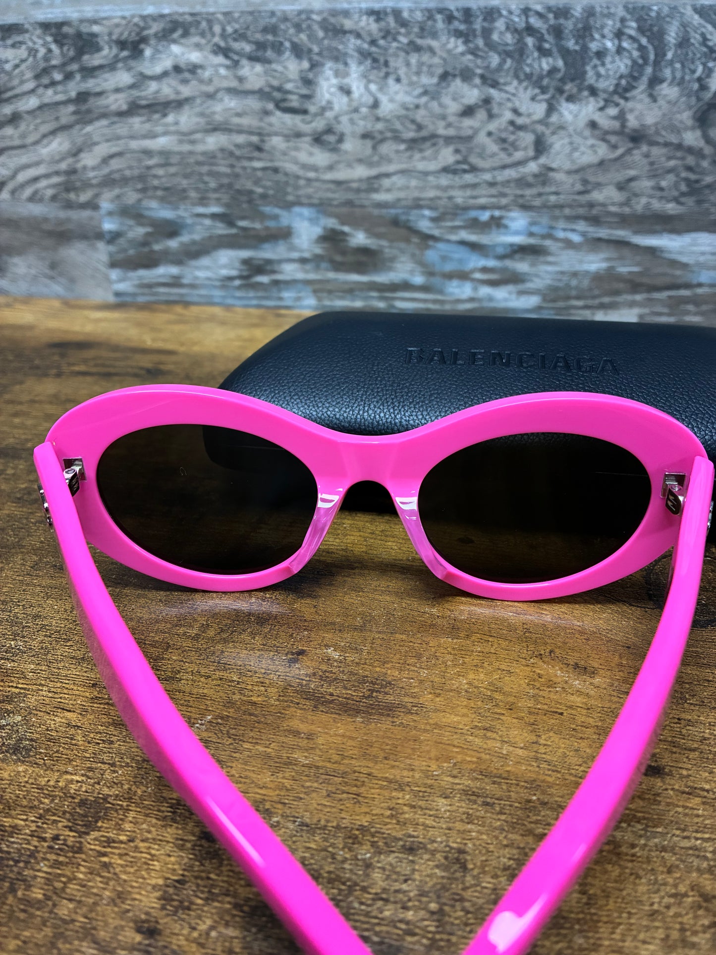 Balenciaga Pink Round-Frame Recycled Acetate Sunglasses