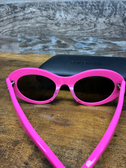 Balenciaga Pink Round-Frame Recycled Acetate Sunglasses