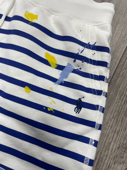 M-Polo Ralph Lauren Striped Paint-Splatter Shorts