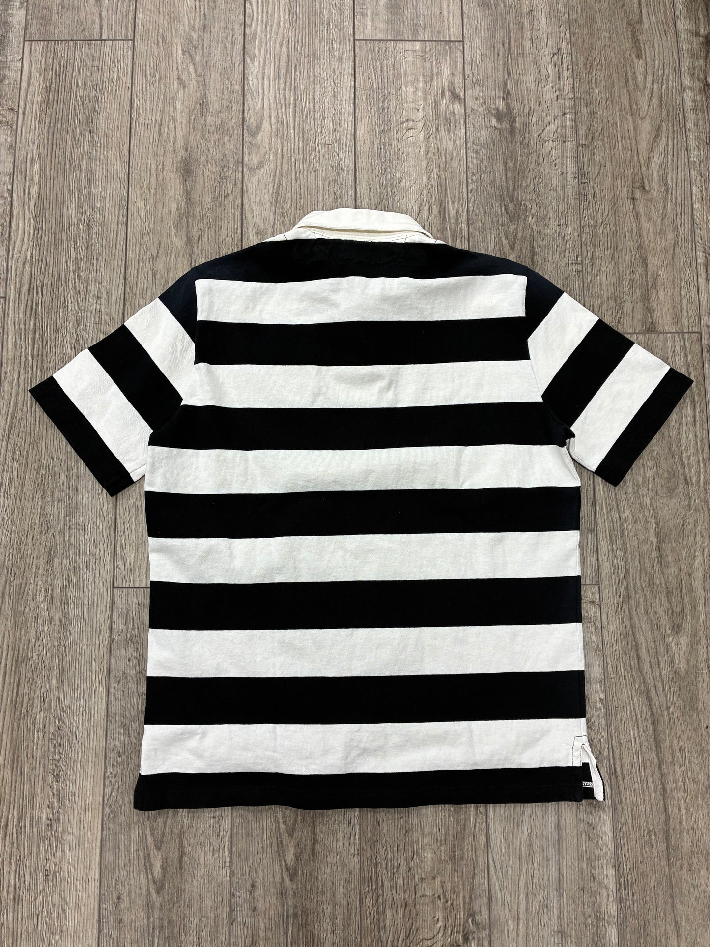 S - Vintage Polo Ralph Lauren Striped Surfer Graphic Polo Shirt
