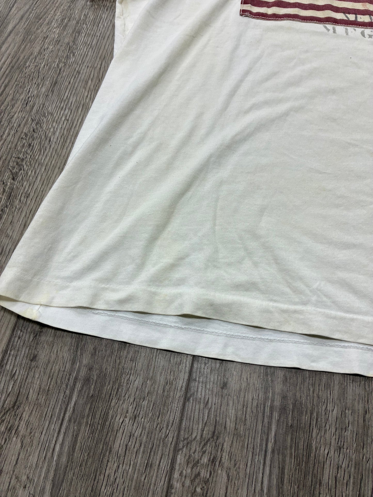 L - Vintage Polo Ralph Lauren NY spell out Flag Ringer Shirt