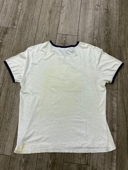 L - Vintage Polo Ralph Lauren NY spell out Flag Ringer Shirt