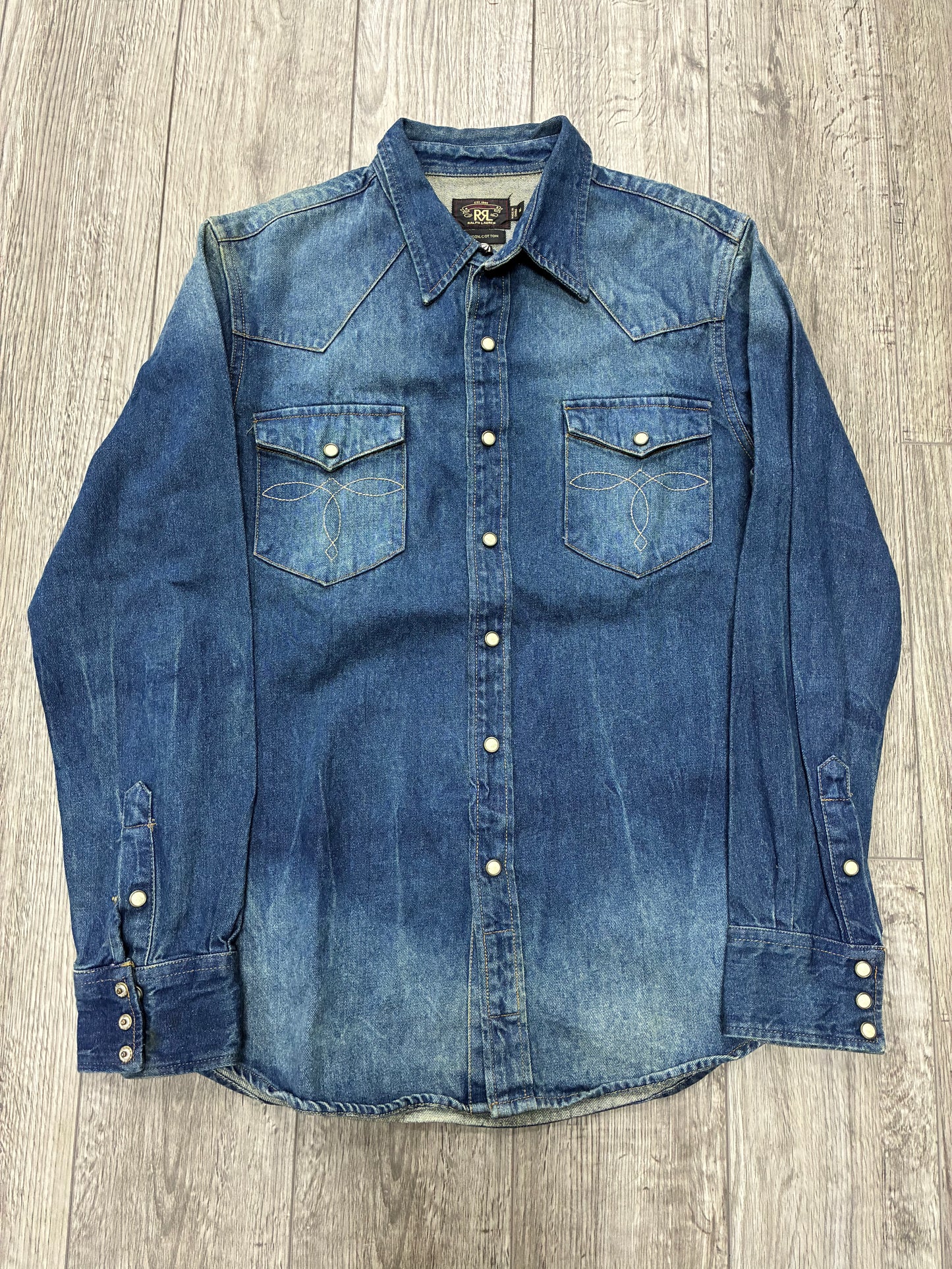 M - Double RL RRL Buffalo Denim Western Button Up Shirt