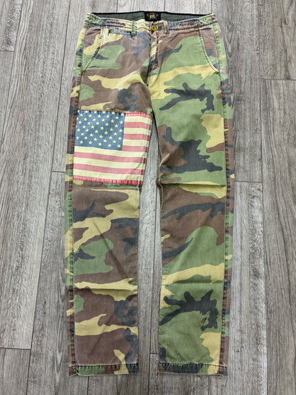32 - Double RL RRL USA Flag Patch Camo Pants