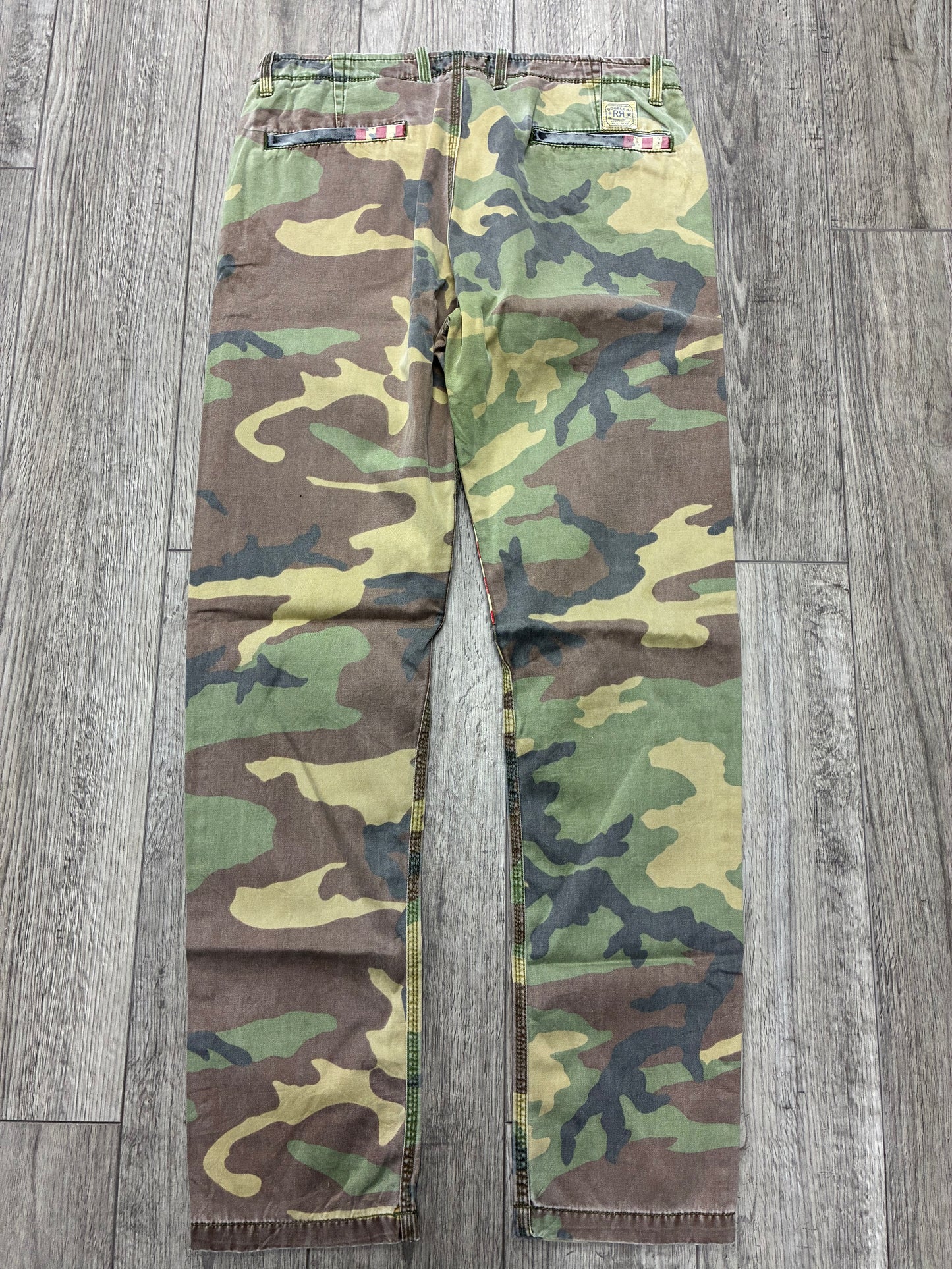 32 - Double RL RRL USA Flag Patch Camo Pants