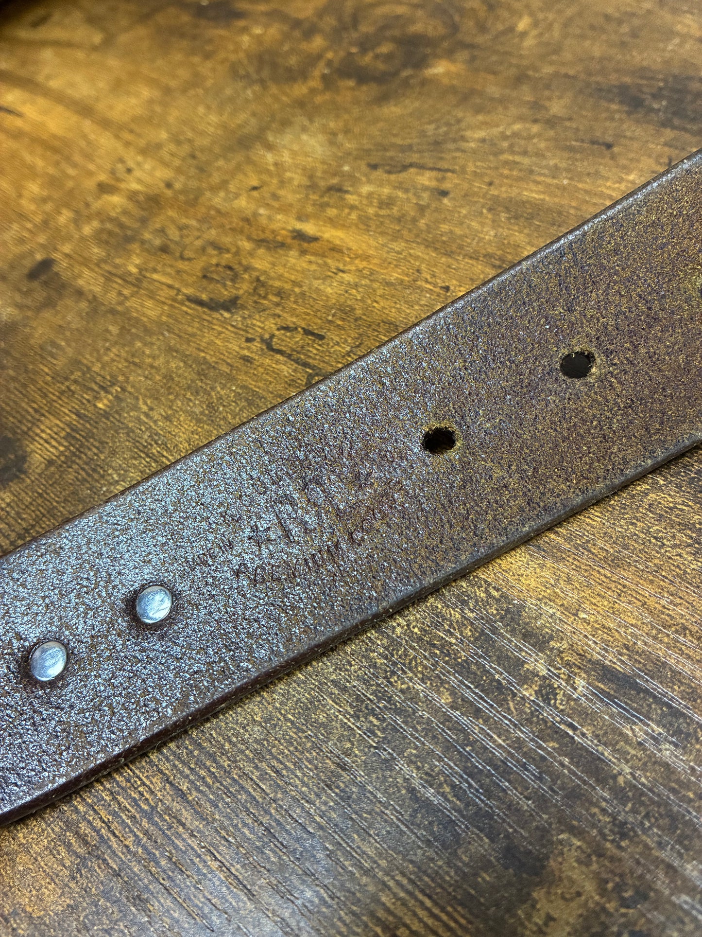 32 - Double RL (RRL) Western Brown Leather Studded Belt