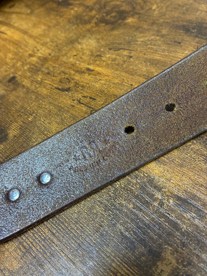 32 - Double RL (RRL) Western Brown Leather Studded Belt