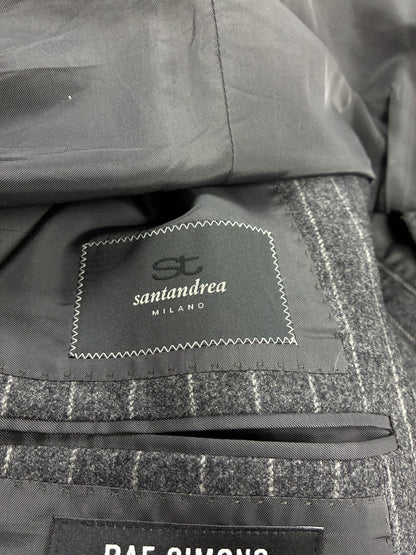 41R - Raf Simons Double-Breasted Wool-Blend Pinstripe Blazer