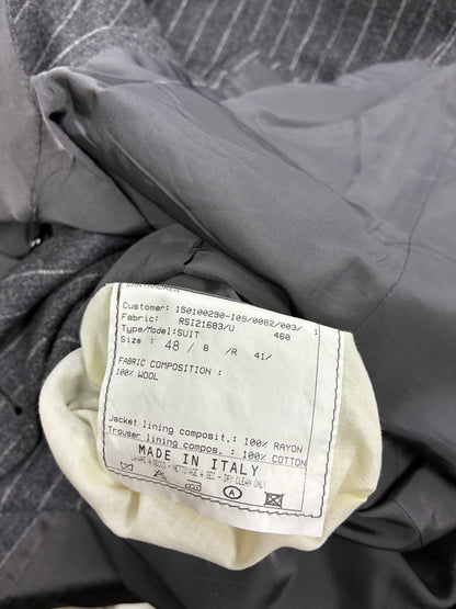41R - Raf Simons Double-Breasted Wool-Blend Pinstripe Blazer
