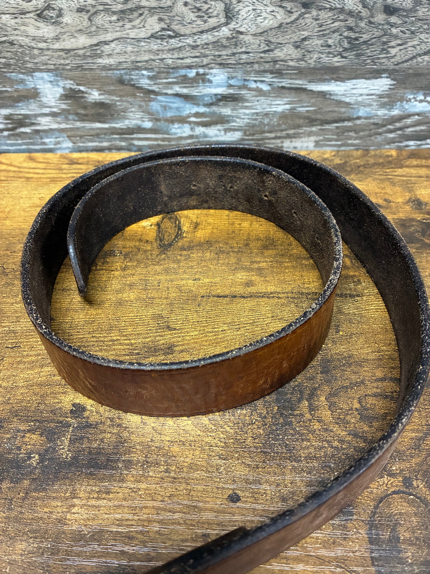 32 - Double RL (RRL) Vintage Brown Hawkins Leather Belt