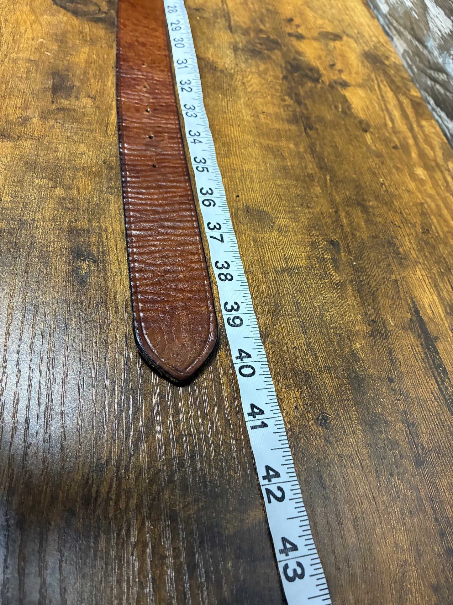 32 - Double RL (RRL) Vintage Brown Hawkins Leather Belt
