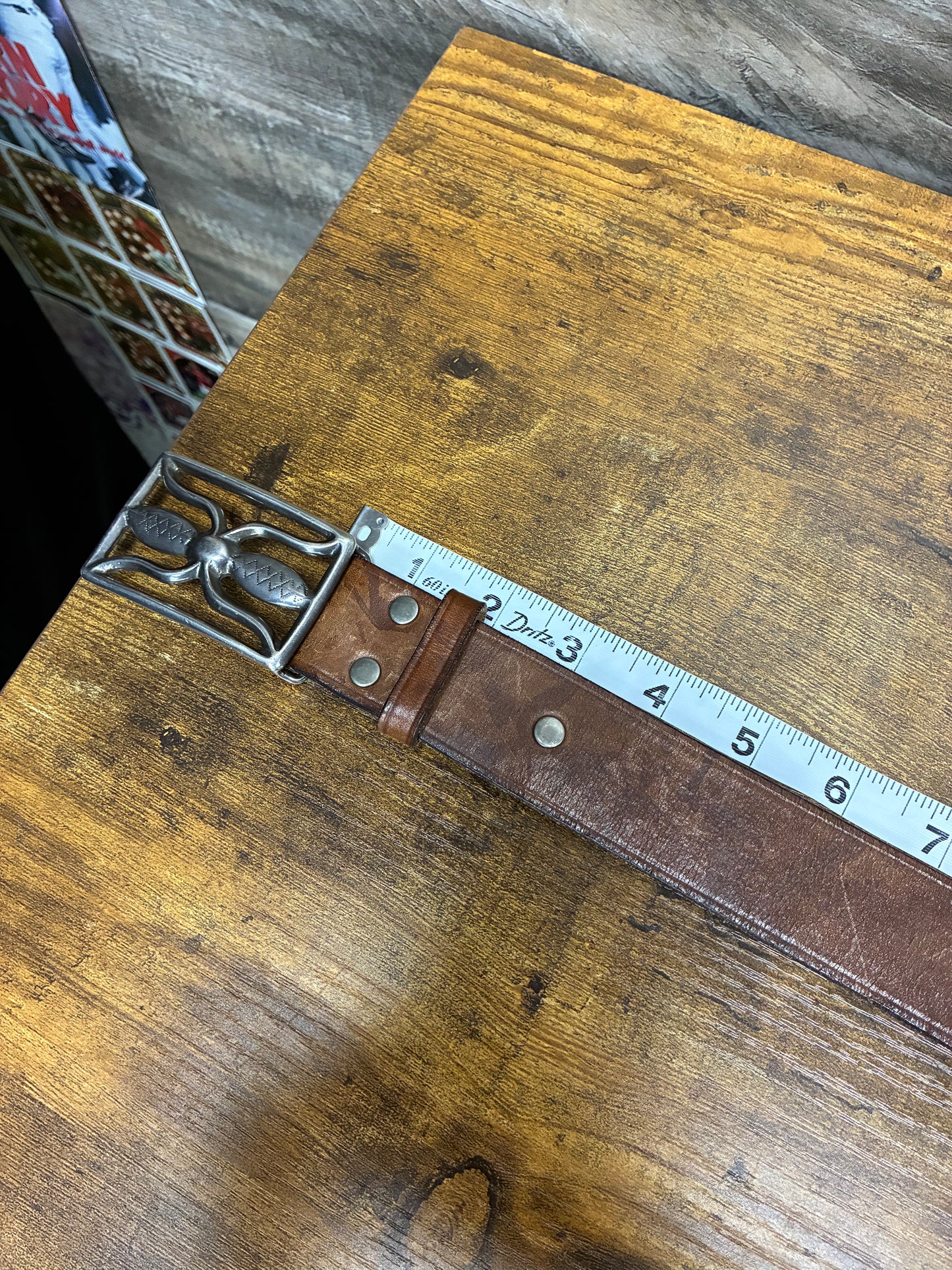 32 - Double RL (RRL) Vintage Brown Hawkins Leather Belt