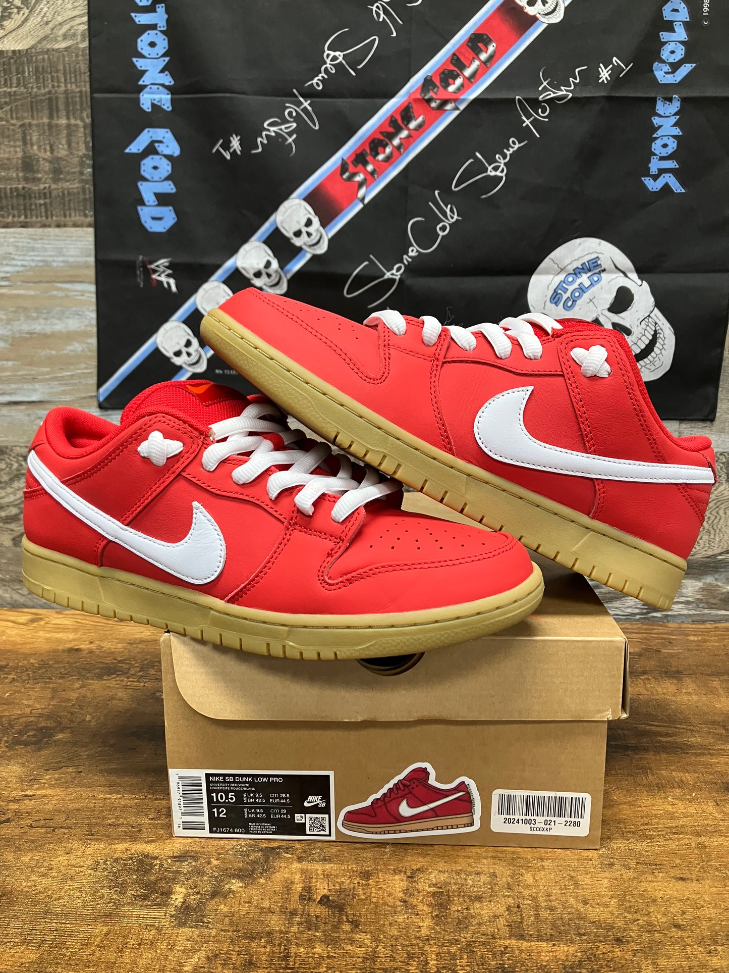 10.5 - Nike Dunk Pro SB Low University Red Gum