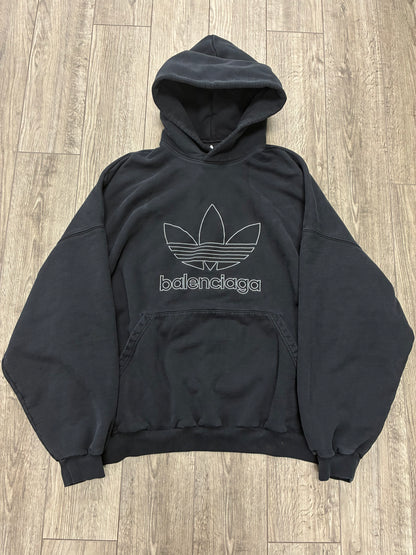 4 - Adidas Balenciaga Oversized Embroidered Logo Hoodie